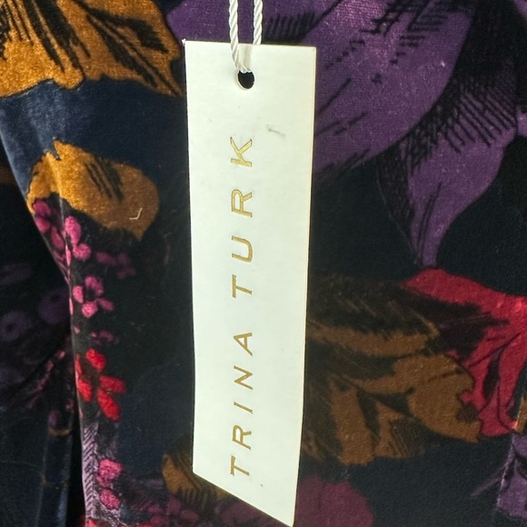 NWT- Trina Turk Velvet Top with Bell Sleeves -Medium - Picture 6 of 6